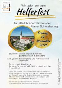 Einladung zum Helferfest der Pfarrei Schwabering 