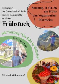 Einladung zu Frühstück und Vortrag über Bolivien