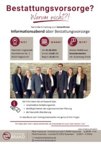 Einladunsflyer Bestattungsvorsorge