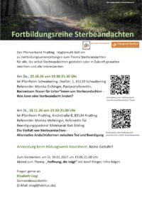 Plakateinladung zu Fortbildung Sterbeandachten